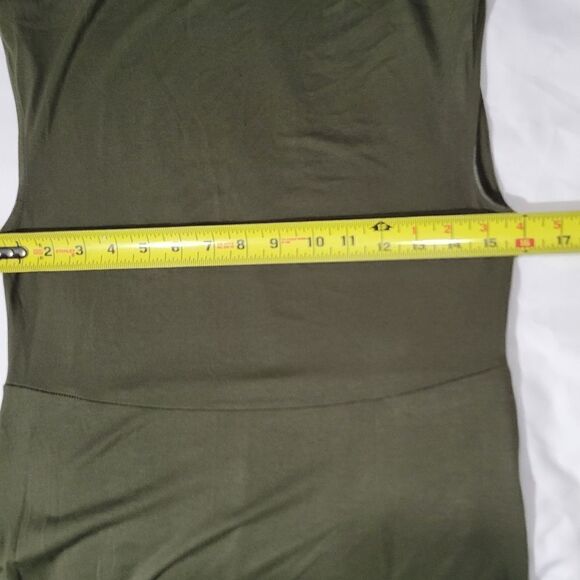 West kei slit midi dress Green Sz Small Suede - Picture 9 of 11